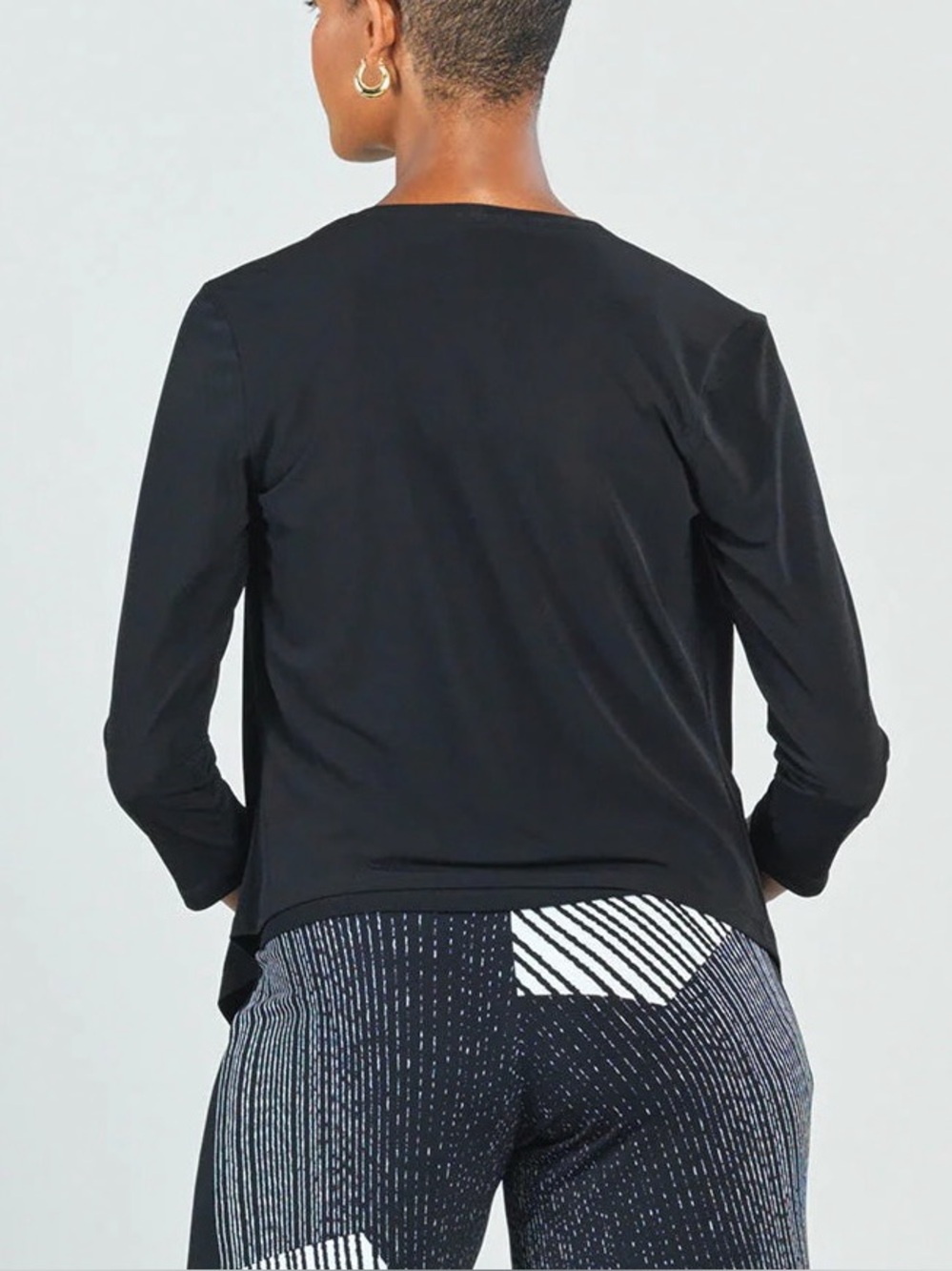 New Clara Sun Woo Modern Tie Front Cardigan Solid Black Size XS - Picture 7 of 16